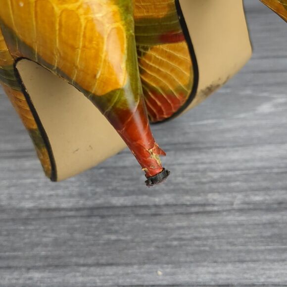 Vintage J Renee Leather Snake Skin Reptile Print Pump Heel Size 8.5 N Glam - Picture 5 of 11